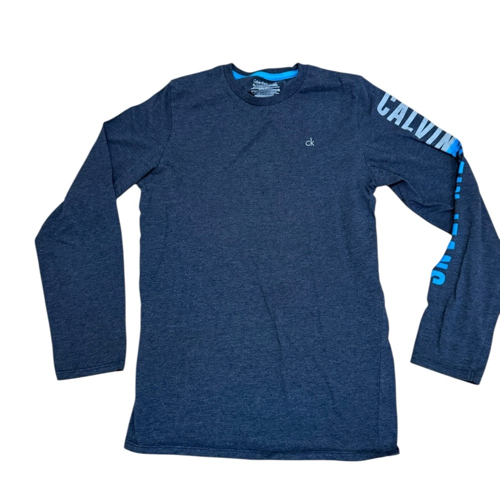 Calvin Klein Gray Graphic Long Sleeve Tee